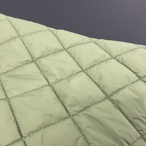 J.Crew Green/Blue Nylon Button-Up Reversible Puffer Jacket Women’s M Preowned - Picture 6 of 8